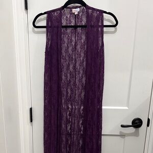 LuLaRoe Purple Lace Sleeveless Top